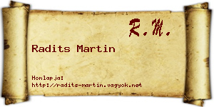 Radits Martin névjegykártya